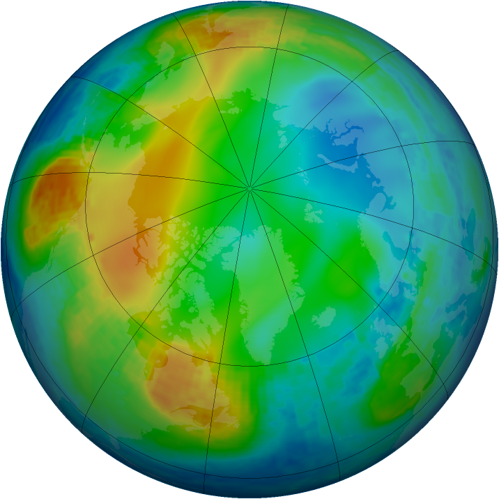 Arctic ozone map for 04 December 2003